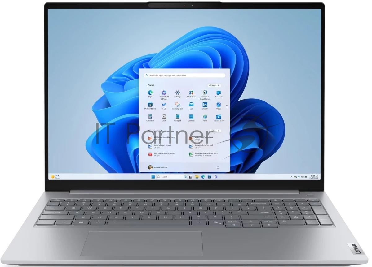 Ноутбук Lenovo ThinkBook 16 G9 IRL Intel Core i5-13420H/16Gb (1*16 D5)/SSD512Gb/UMA/16"/IPS/WUXGA/1920x1200/60Hz/NoOS/RJ-45/Grey/1.7kg