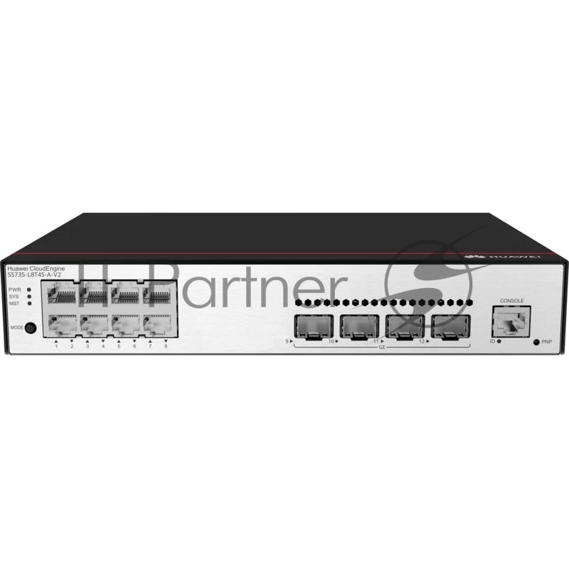 Коммутатор Huawei S5735-L8P4S-A-V2  (8*10/100/1000BASE-T ports, 4*GE SFP ports, PoE+, AC power), L-MLIC-S57L