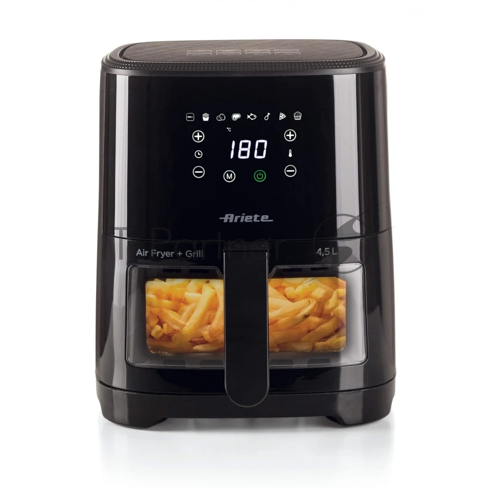 Аэрофритюрница Ariete 00C463900AR0 4639 BK черный, 1300 Вт, 4.5 л, электронное, 8 программ