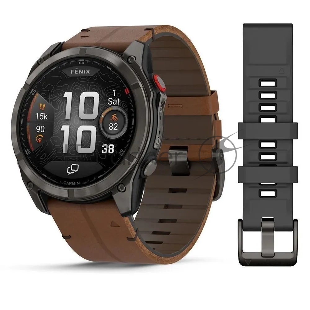 Смарт-часы Garmin Fenix 8 Pro 1.4" AMOLED корп.серый рем.песочный (010-03199-40)