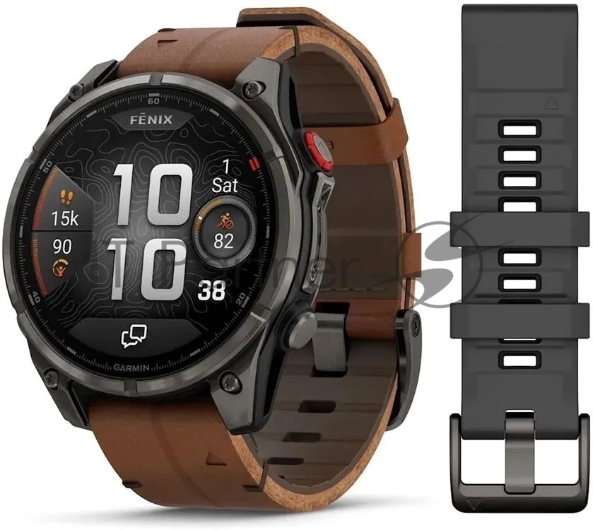 Смарт-часы Garmin Fenix 8 Pro 1.4" AMOLED корп.серый рем.песочный (010-03198-40)