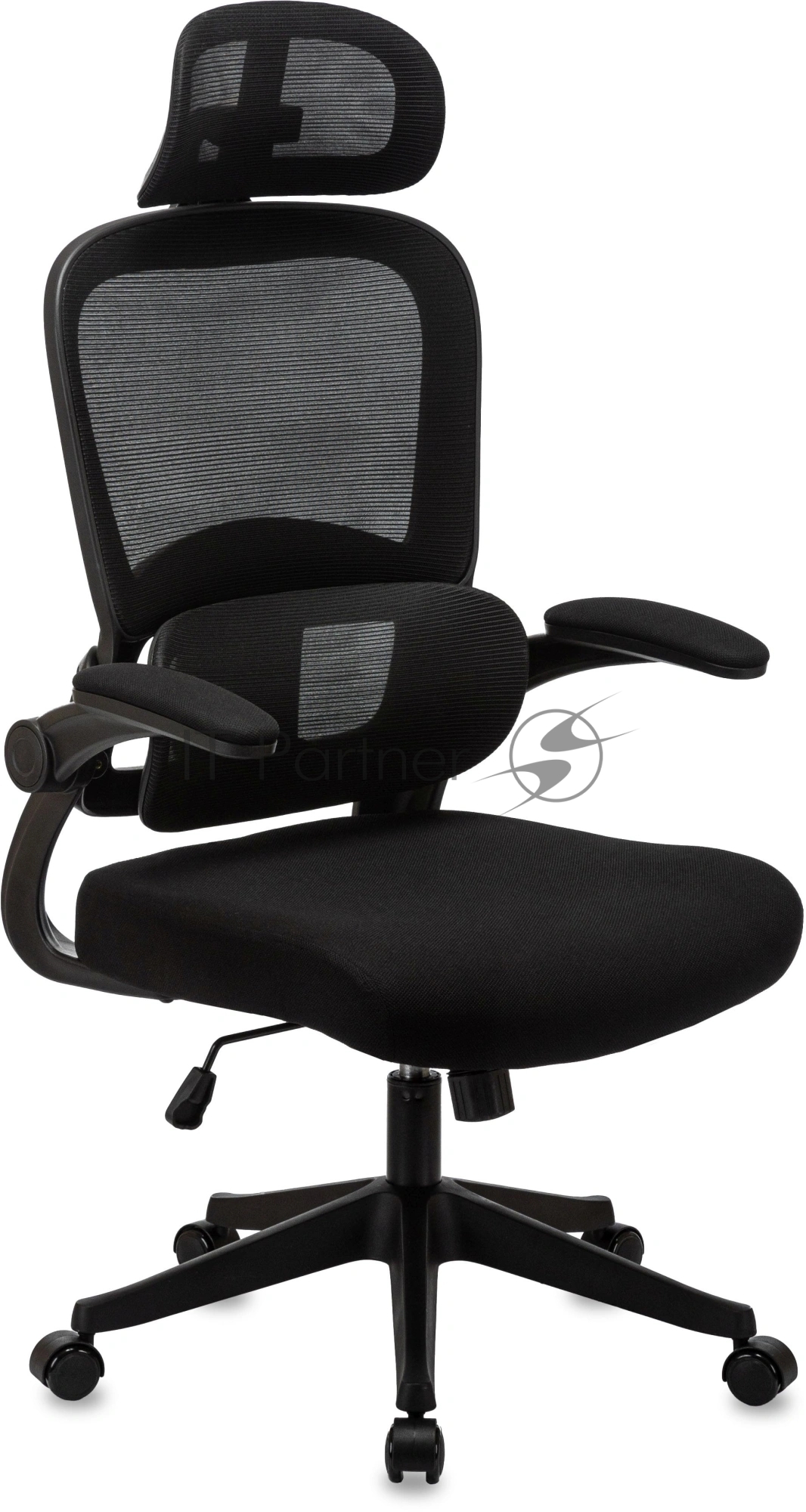 Кресло эргономичное Бюрократ Франк черный сетка/ткань с подголов. крестов. пластик