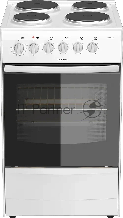 Плита электрическая Darina 1B EM 341 406 W белый/черный, конфорок 4 шт, духовка 50 л, 50 см x 85 см x 56 см
