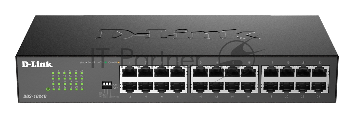 Коммутатор D-Link DGS-1024D, 24×1 Гбит/с, неуправляемый