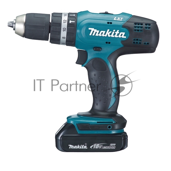 Дрель-шуруповерт Makita DHP453SYE, 18 В, 1.5 Ач, 42 Нм, щеточный