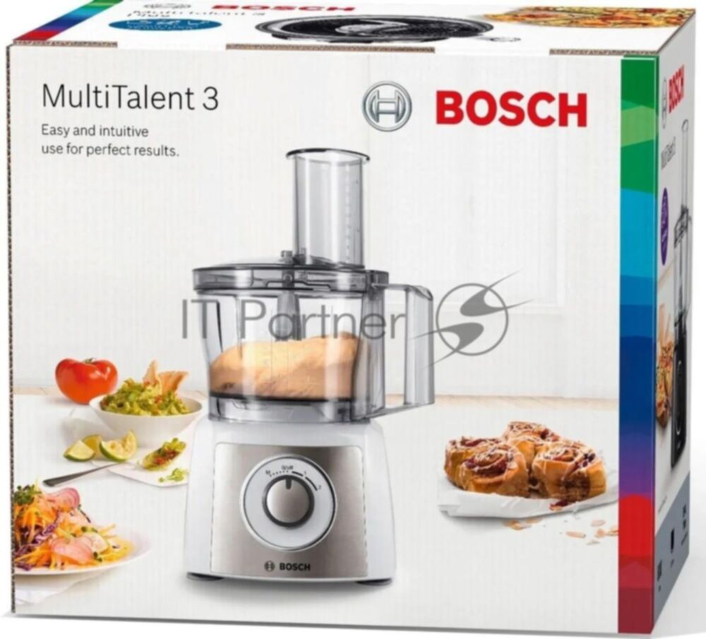 Кухонный комбайн Bosch MCM3501M 800 Вт, Скорости: 2, Блендер 1 л, Чаша 2.3 л, черный/серебристый