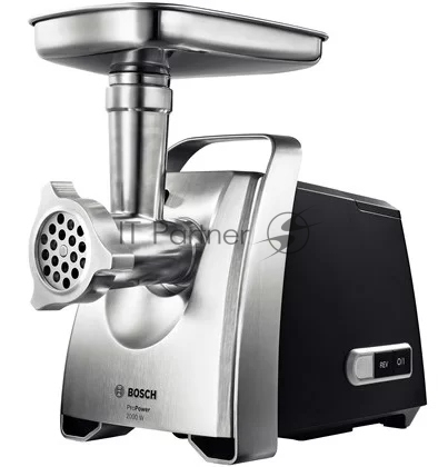 Мясорубка электрическая Bosch MFW68640 черный, 2200 Вт, 4.3 кг/мин, реверс, металлический лоток, насадки - 5
