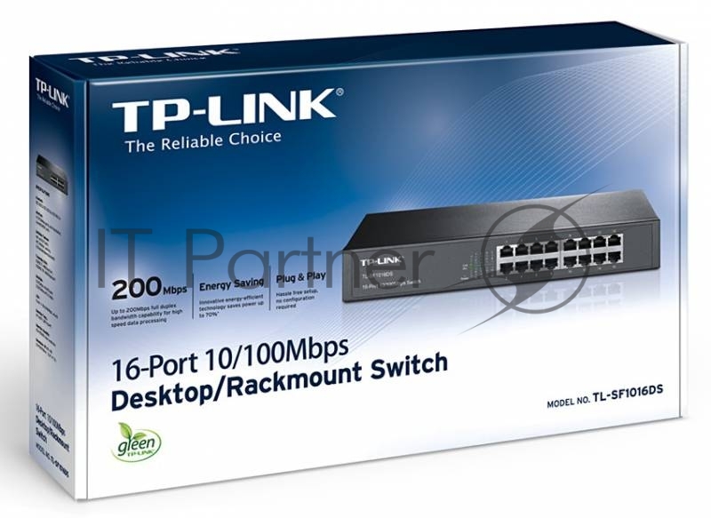 Коммутатор сетевой неуправляемый TP-Link SMB TL-SF1016DS 16 ports 10/100 Мбит/с
