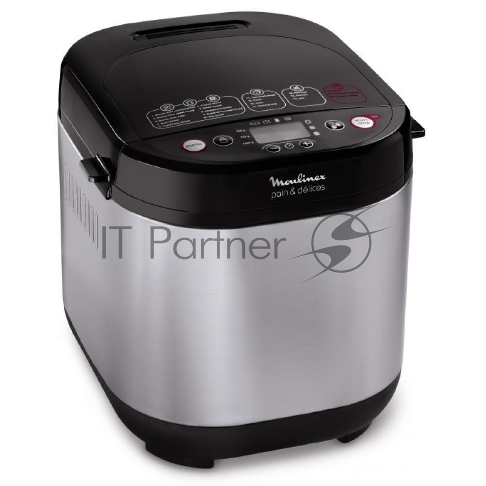 Хлебопечка Moulinex OW240E30 серебристый/черный, 650 Вт, 1.0 кг, 20 программ