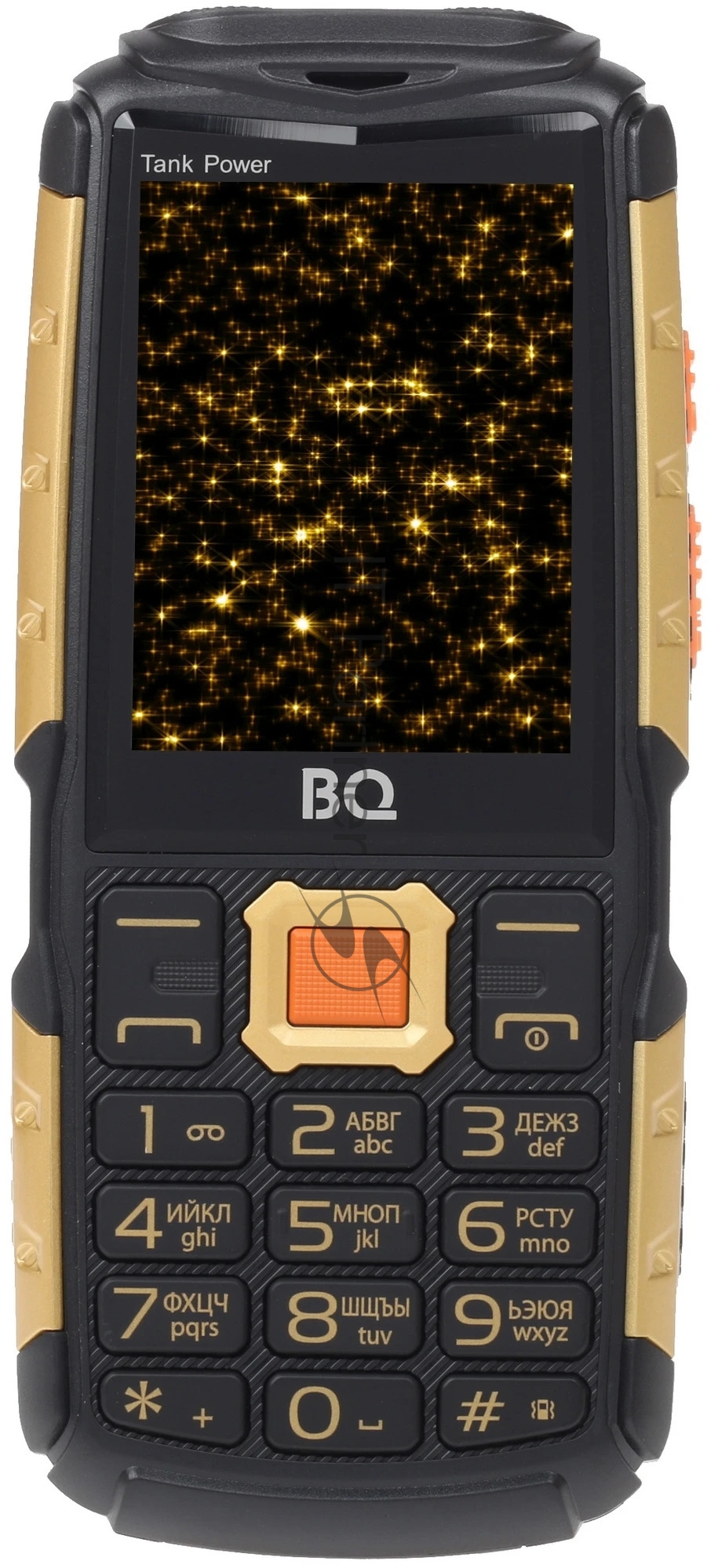 Мобильный телефон BQ 2430 Tank Power черный/золотистый