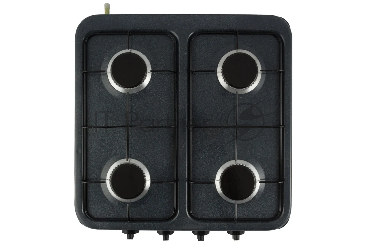 Плита настольная газовая Homestar HS-1204 черный, 12.8 кВт, газовые горелки, конфорки - 4, эмаль, поворотные переключатели