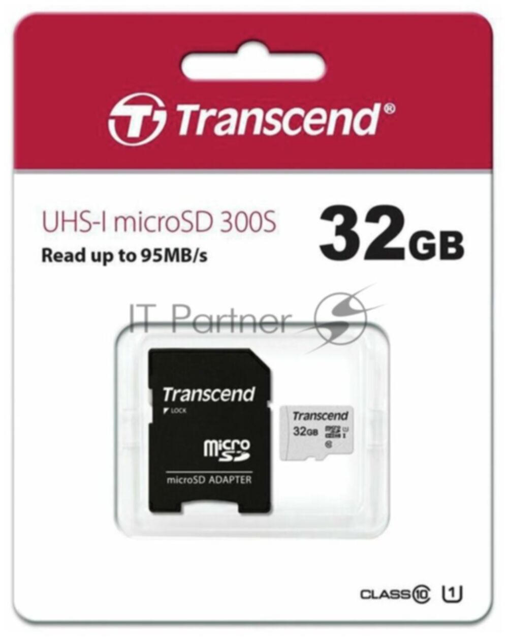 Флеш карта Micro SecureDigital 32Gb Transcend TS32GUSD300S-A MicroSDHC Class 10 UHS-I, SD adapter