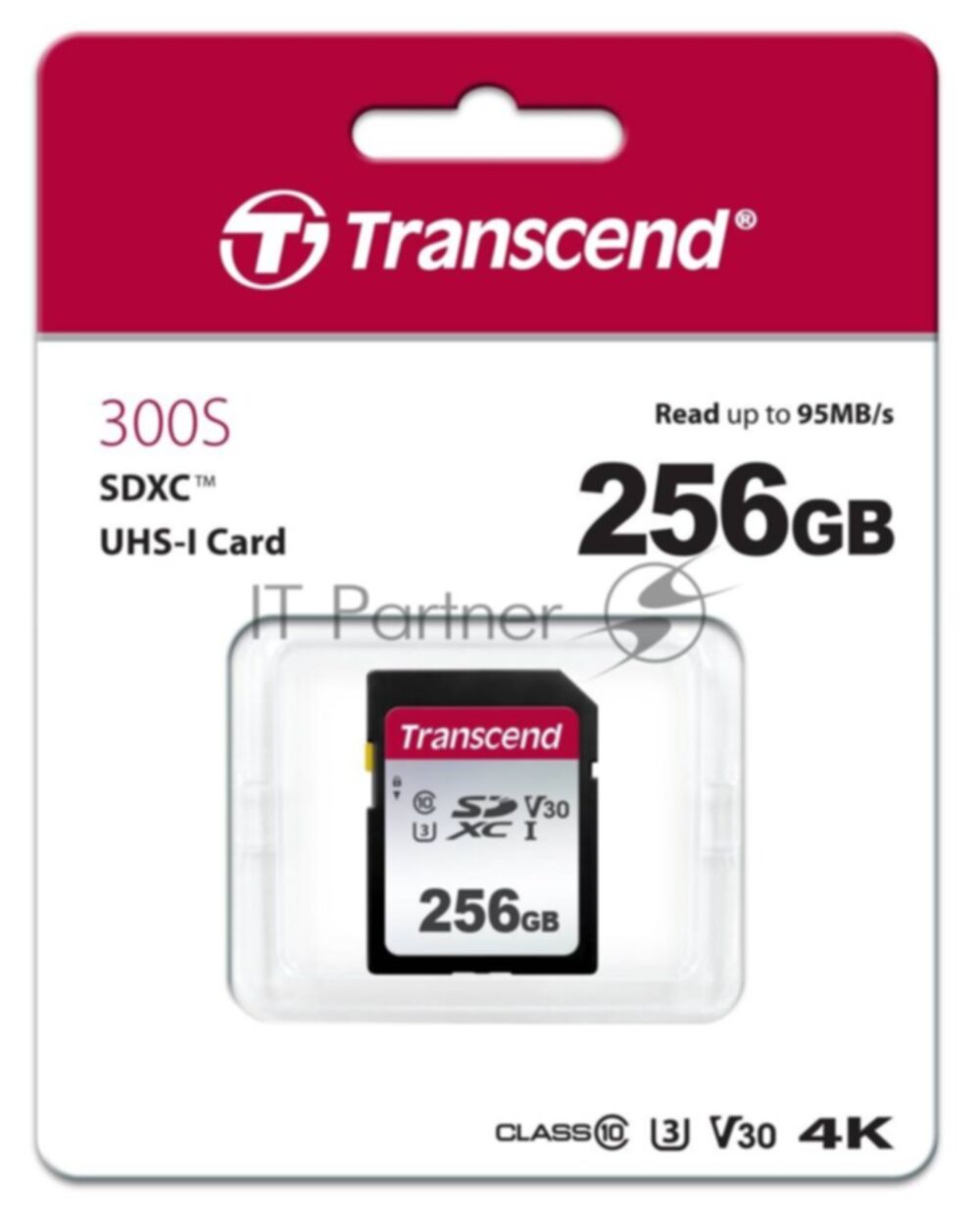 Флеш карта SD 256Gb Transcend SDXC Class 10 UHS-I U3, V30, TLC, Silver