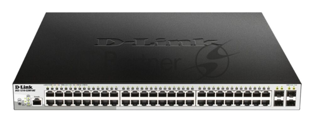 Коммутатор D-Link DGS-1210-52MP/ME/B1A, 48×1 Гбит/с + 4×1 Гбит/с SFP, управляемый
