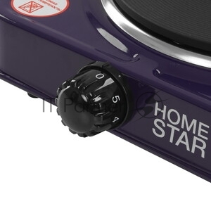 Плита настольная электрическая Homestar HS-1102 серый, 1 кВт, ТЭН, конфорки - 1, нержавеющая сталь, поворотные переключатели