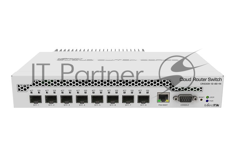 Коммутатор MikroTik CRS309-1G-8S+IN, 8×10 Гбит/с SFP+ + 1×1 Гбит/с, управляемый