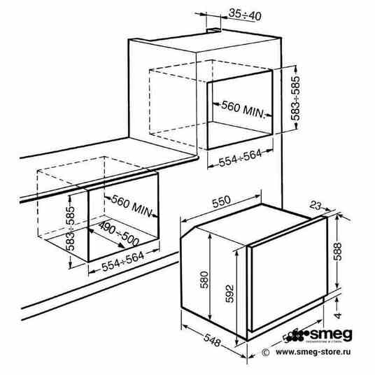 Духовой шкаф smeg sf700po